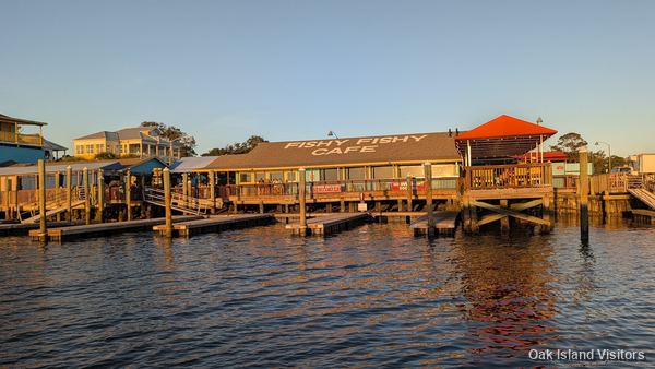 Southport waterfront and Cape Fear River at sunset, October 2026