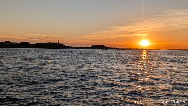 Southport waterfront and Cape Fear River at sunset, October 2026